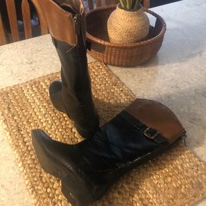 Girls Nine West color block boots